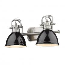  3602-BA2 PW-BK - Duncan 2 Light Bath Vanity in Pewter with Black Shades